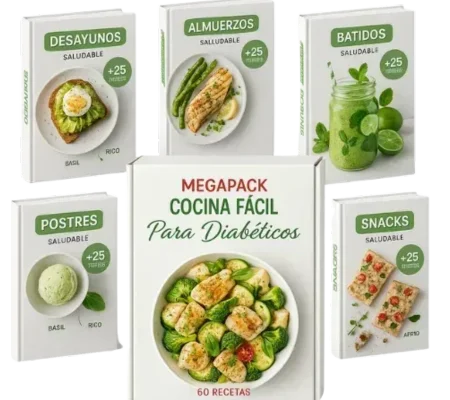 Mega pack Cocina Fácil para Diabéticos: +160 Recetas para todas tus comidas
